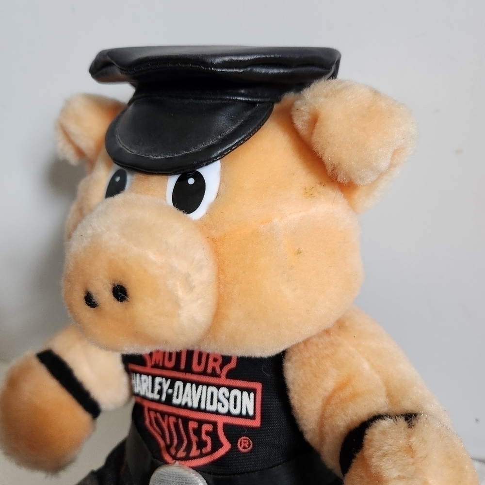 Harley Davidson H-D Vintage 1993 Collectible 10" Plush Stuffed Hog Pig - Picture 9 of 13